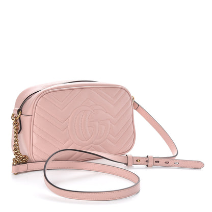 Gucci Calfskin Matelasse Small GG Marmont Chain Shoulder Bag Perfect Pink 3 of 7