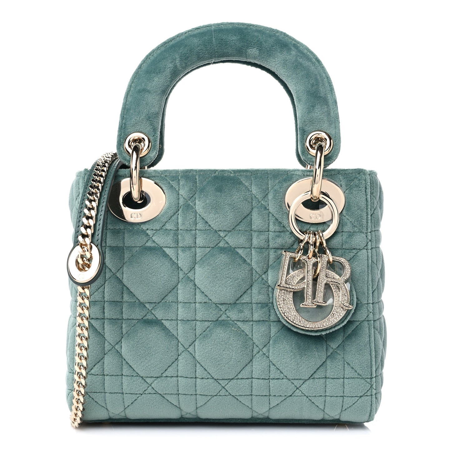 Velvet Mini Lady Dior Green