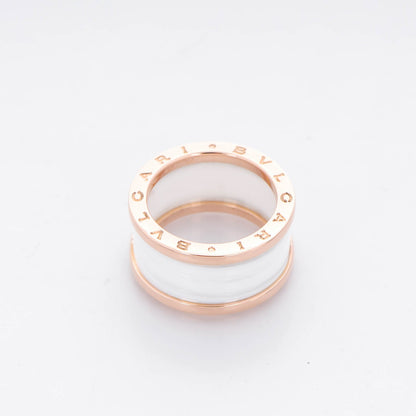 Bulgari 18K Rose Gold White Ceramic B.Zero1 Four-Band Ring 57 8 4 of 7