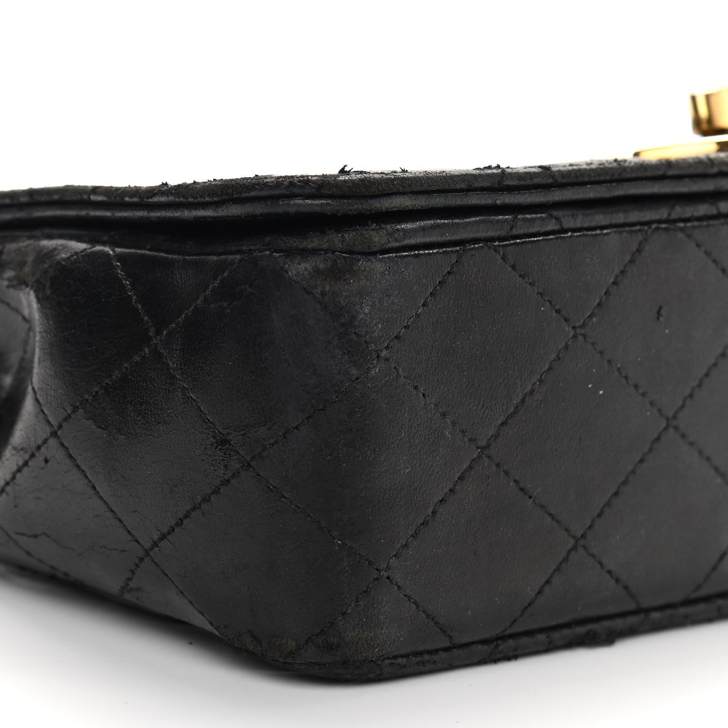 Lambskin Quilted Small Single Flap Black