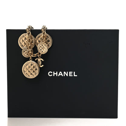 Chanel Medallion CC Quilted Pendant Necklace Gold 5 of 5