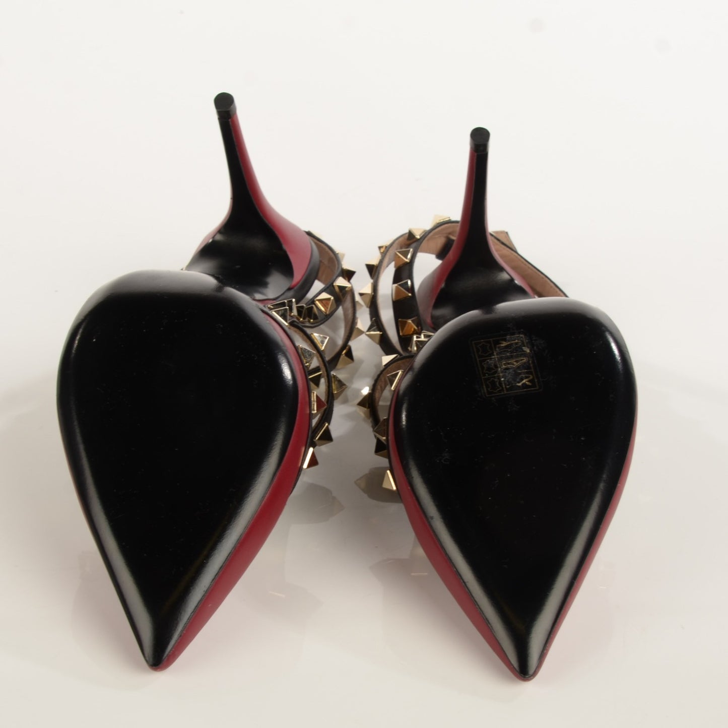 Nappa Rockstud Ankle Strap 100mm Pumps 38 Scarlet Black