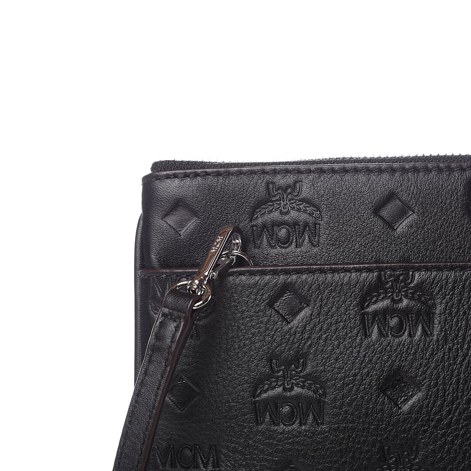 MCM Calfskin Ottomar Monogram Medium Crossbody Pouch Black 11 of 11