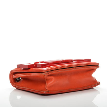 Chanel Plexiglass Patent Mini Boy Brick Flap Orange Red 4 of 9