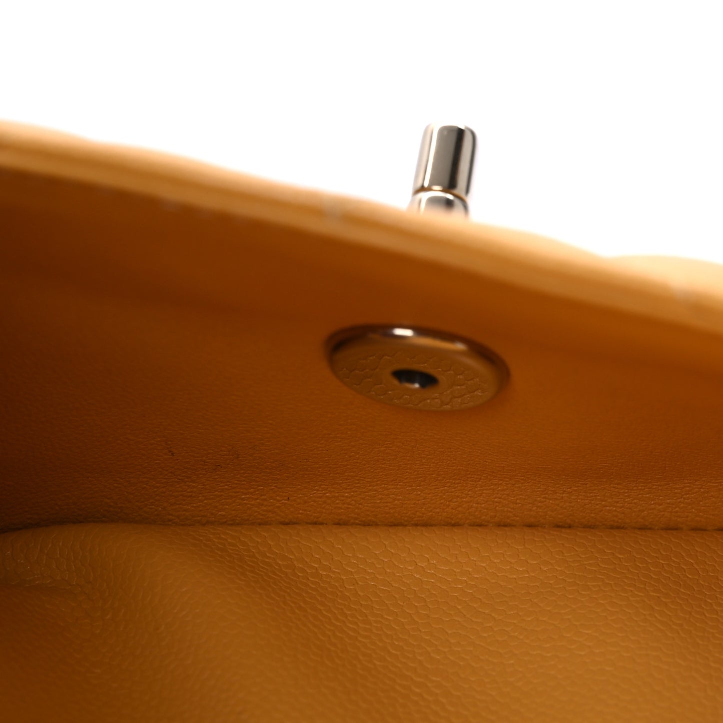 Caviar Quilted Small Double Flap Yellow