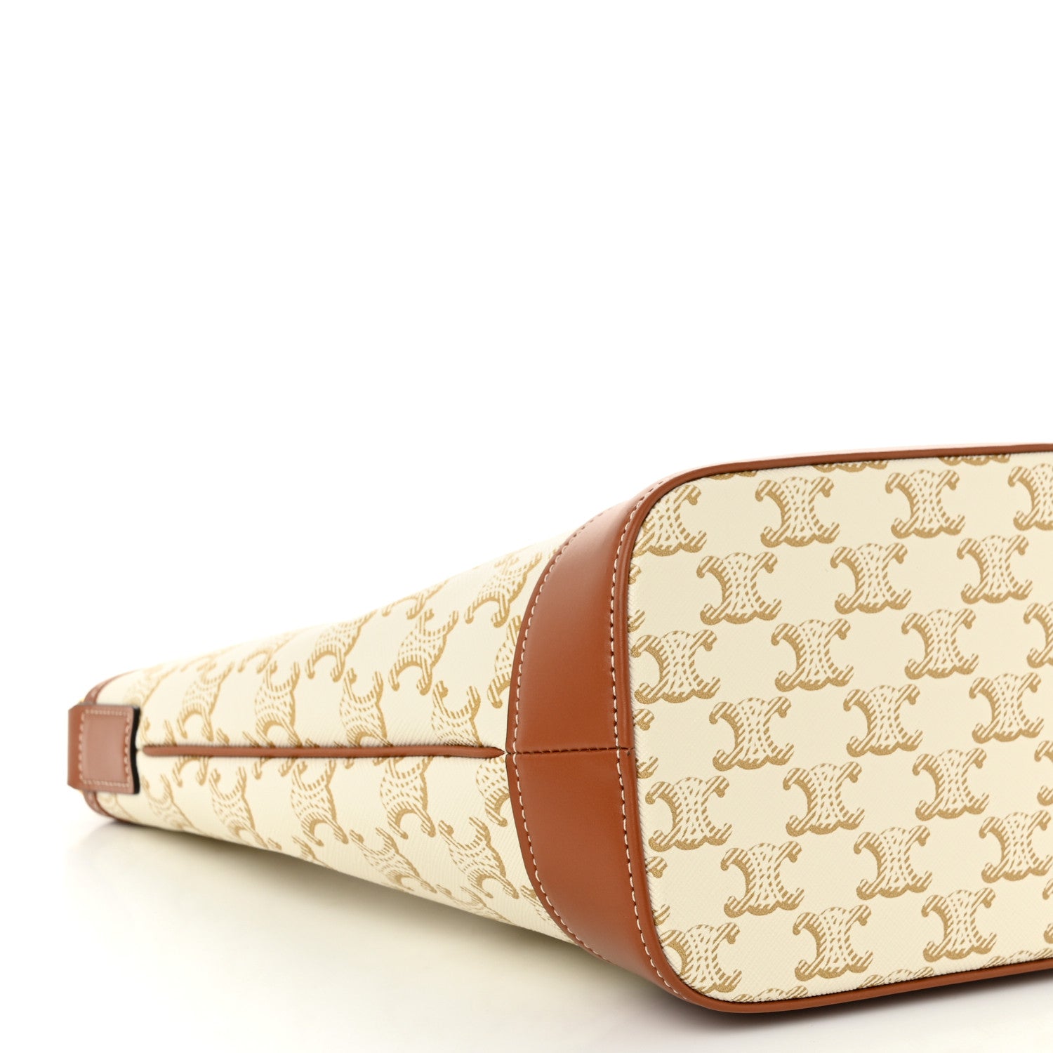 Celine Triomphe Canvas Calfskin Small Bucket Bag White 8 of 9