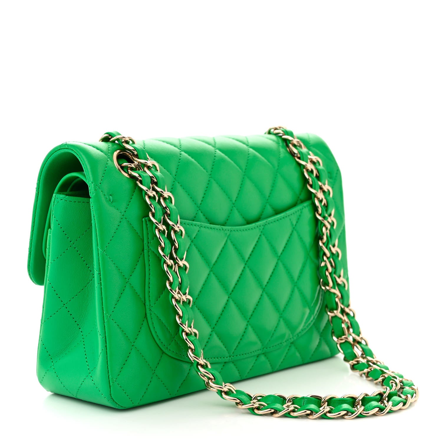 Chanel Lambskin Quilted Small Double Flap Green 3 of 11
