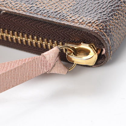 Louis Vuitton Damier Ebene Clemence Wallet Rose Ballerine 8 of 9