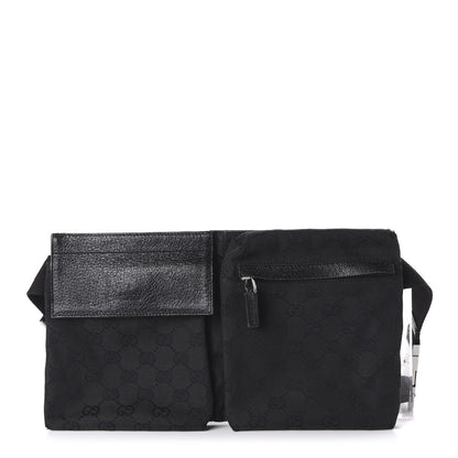 Gucci GG Monogram Double Pocket Belt Bag Black 1 of 11