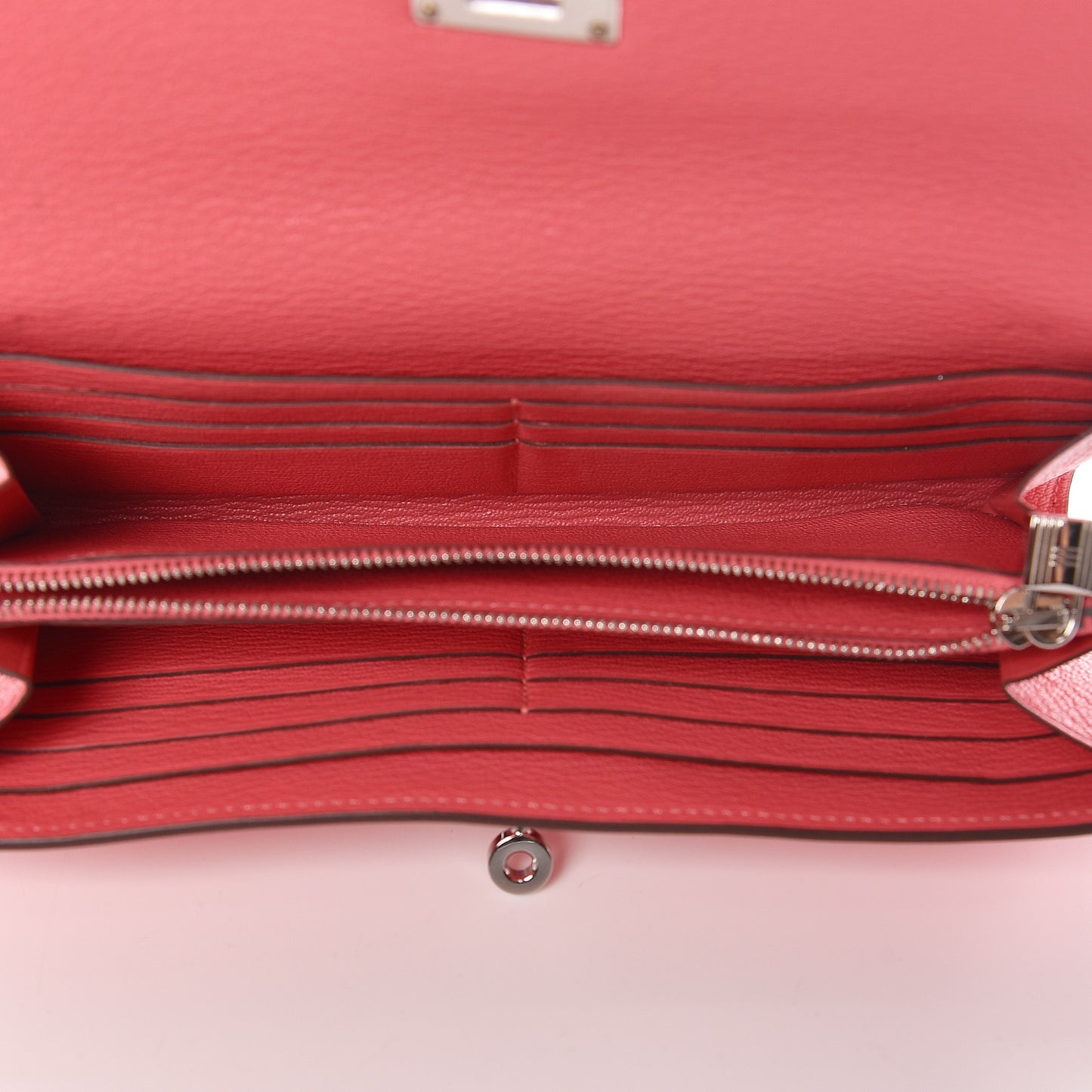 Chevre Mysore Kelly Longue Wallet Rose Lipstick