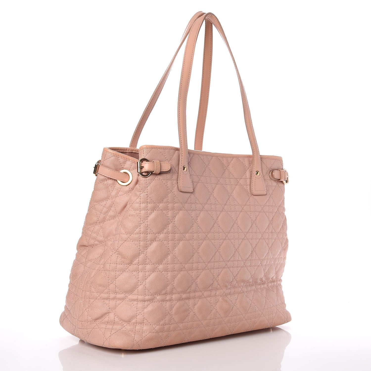 Christian Dior Coated Canvas Cannage Medium Panarea Tote Rosato 3 of 7