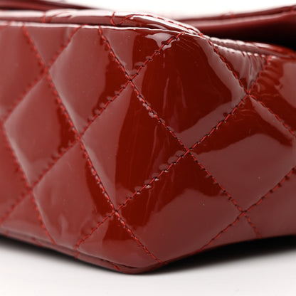 Chanel Patent Calfskin Quilted Mini Rectangular Flap Dark Red 10 of 14