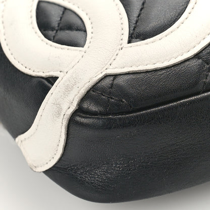 Chanel Calfskin Quilted Cambon Pochette Black White 8 of 9