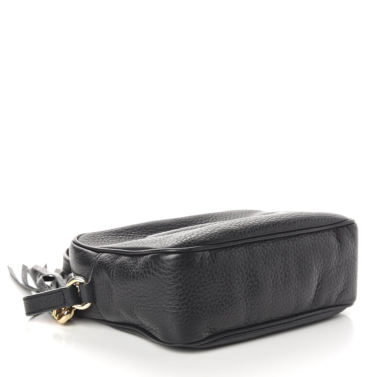 Pebbled Calfskin Small Soho Disco Bag Black