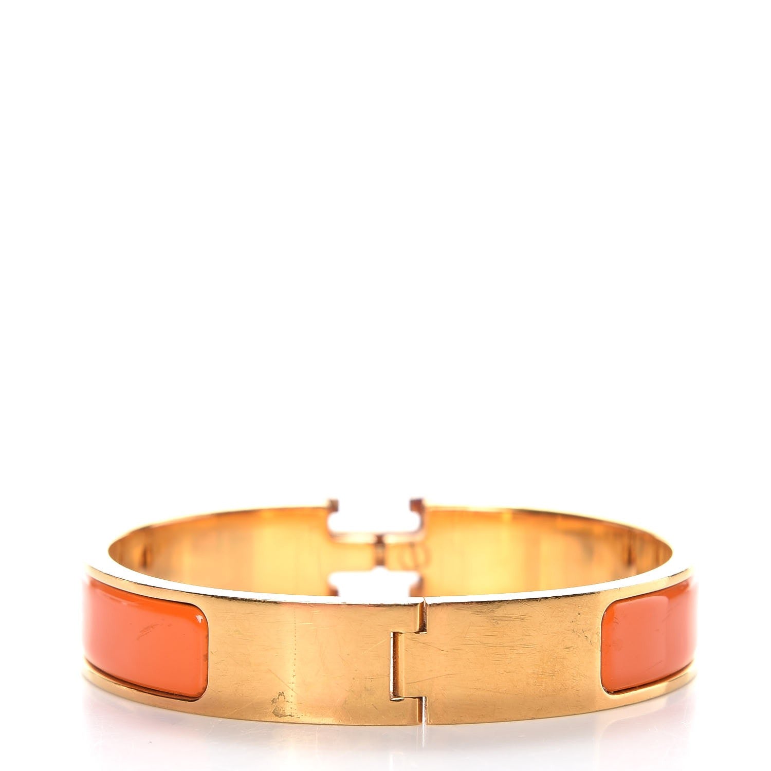 Hermes Enamel Narrow Clic Clac H Bracelet PM Orange 3 of 7