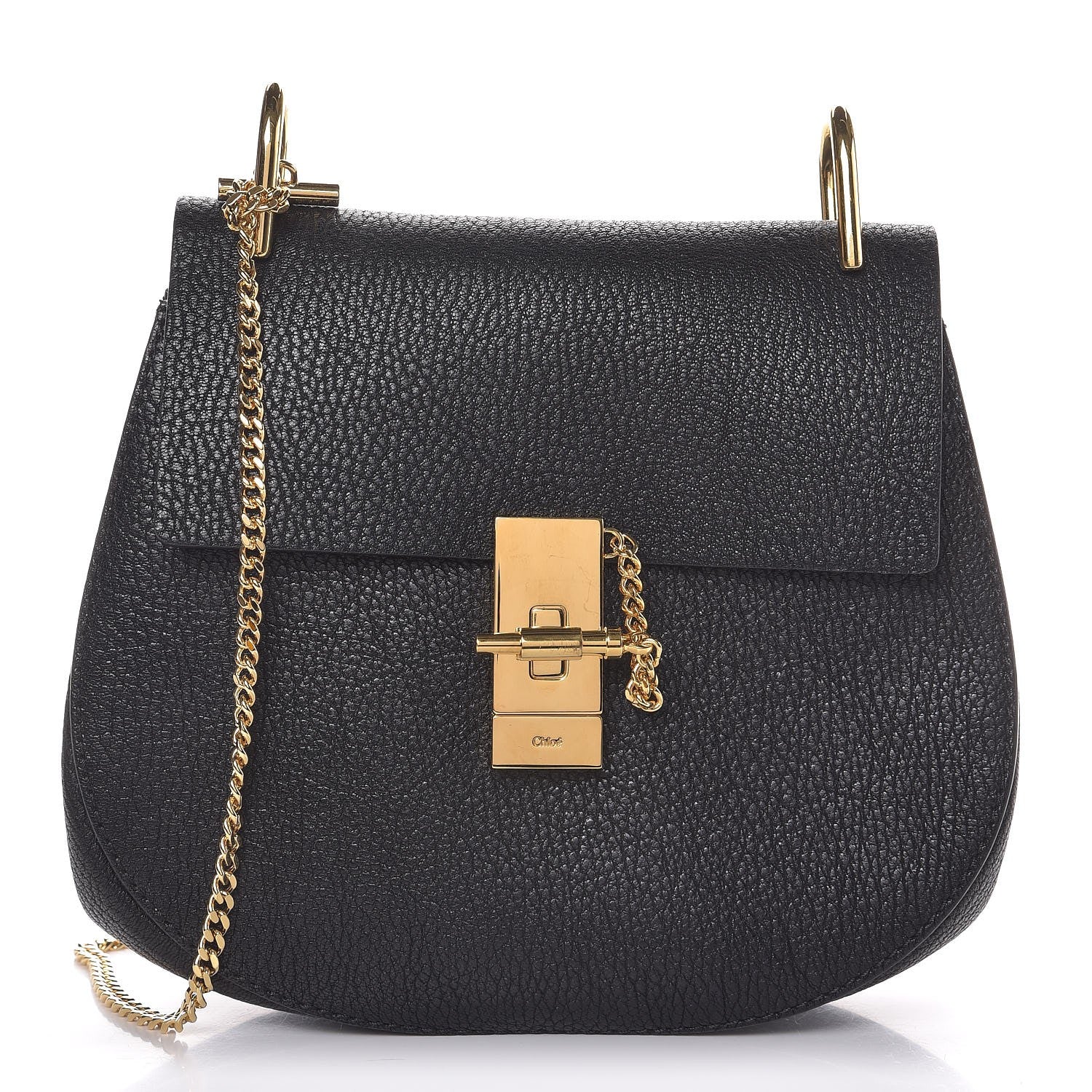Chloe Grained Lambskin Drew Shoulder Bag Black 1 of 8