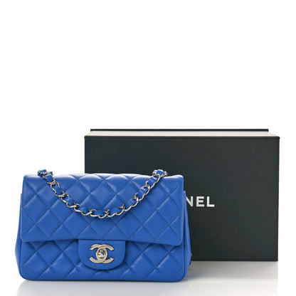Chanel Lambskin Quilted Mini Rectangular Flap Blue 11 of 11