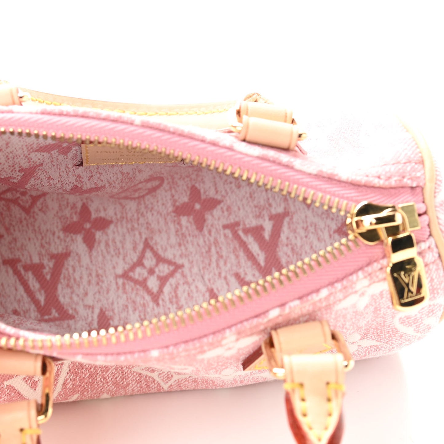 Monogram Jacquard Denim Nano Speedy Bandouliere Pink