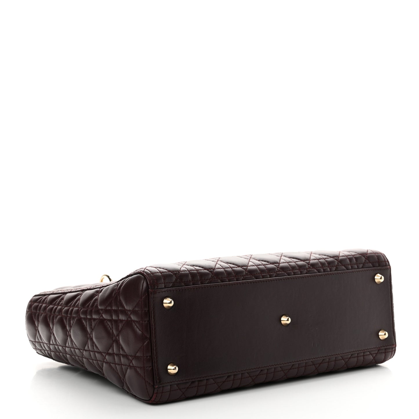 Lambskin Cannage Large Lady Dior Burgundy