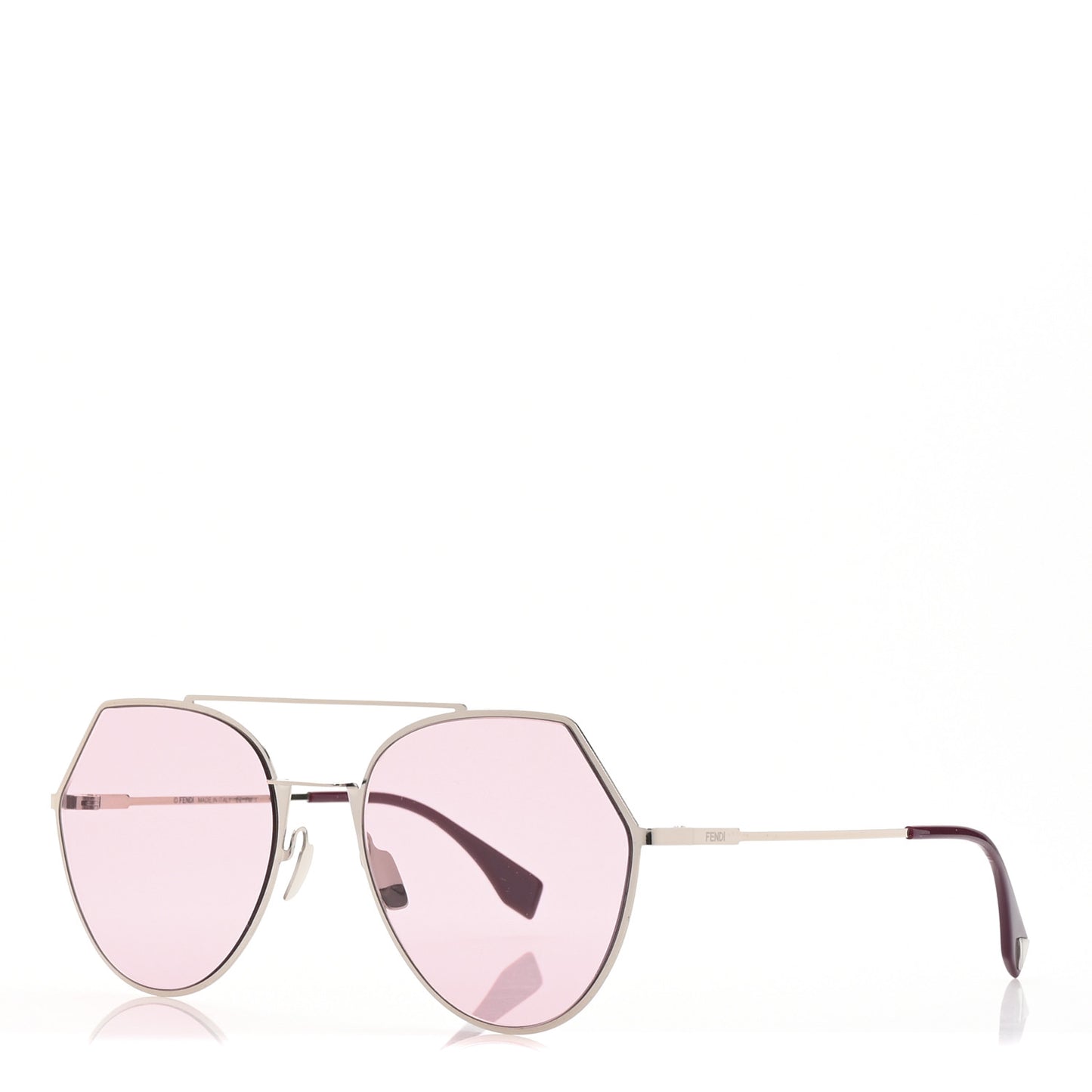 Metal Geometric FF Sunglasses FF 0194/S Silver Pink