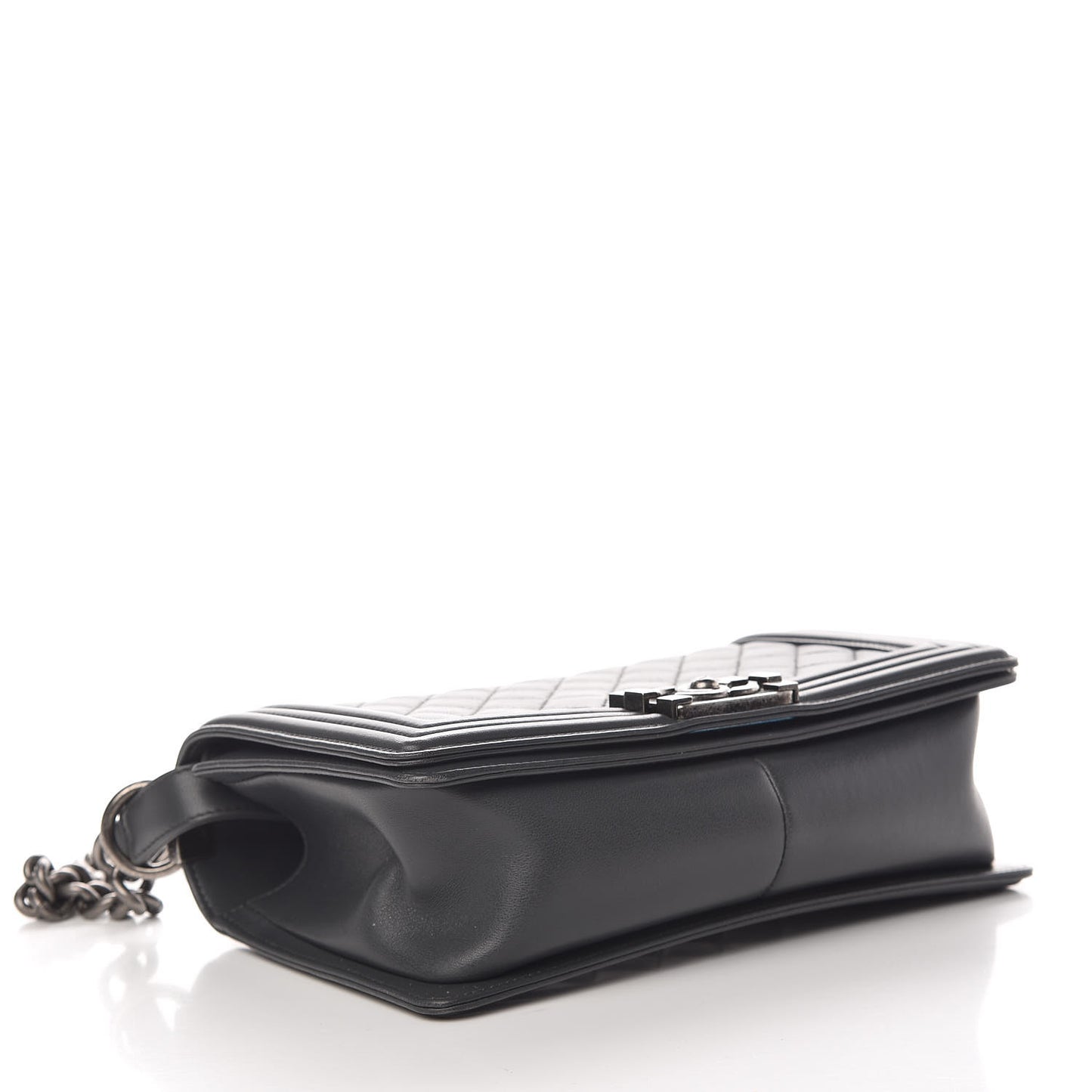 Lambskin Quilted Medium Boy Flap Dark Grey