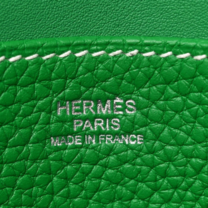 Hermes Taurillon Clemence Halzan 31 GM Bambou 6 of 9