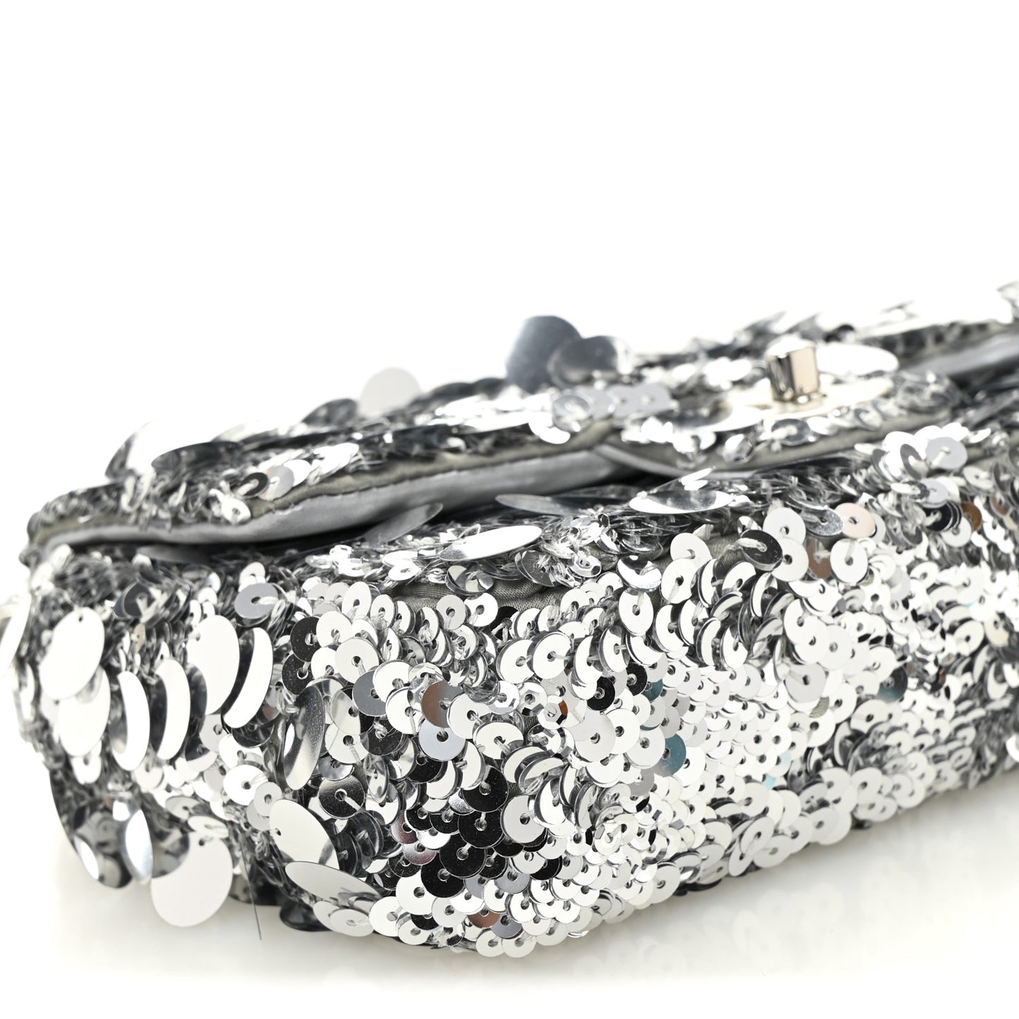 Sequin Mini Rectangular Flap Silver