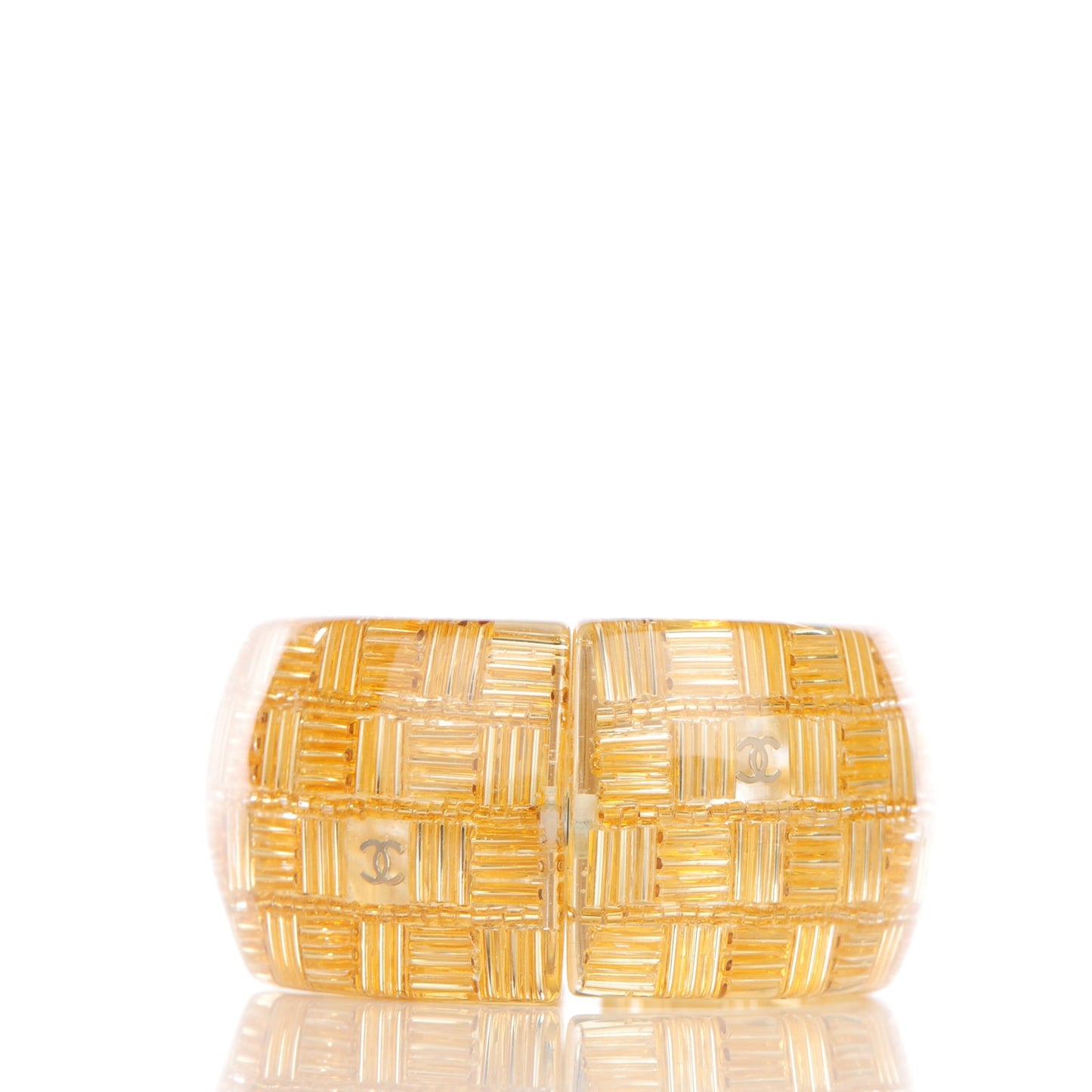 Lucite Beaded CC Cuff Gold
