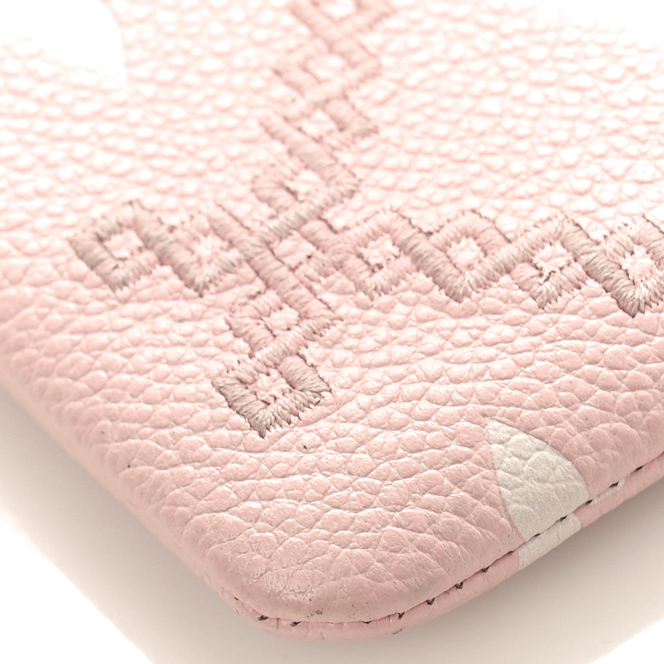 Empreinte Monogram Giant Broderies Key Pouch Pink Creme