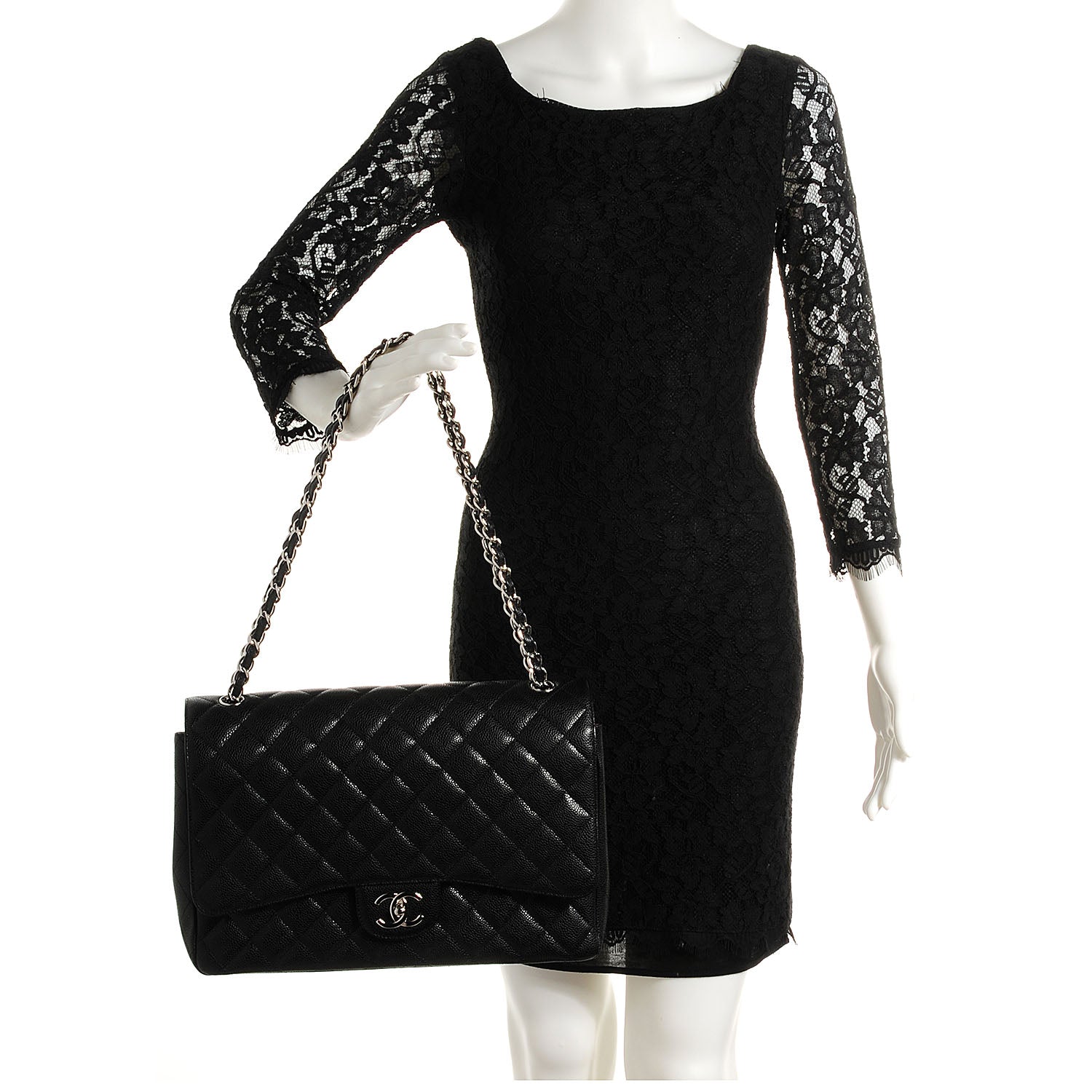 Chanel Caviar Quilted Maxi Double Flap Black 2 of 9