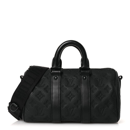 Louis Vuitton Monogram Taurillon Keepall Bandouliere 25 Black 1 of 9