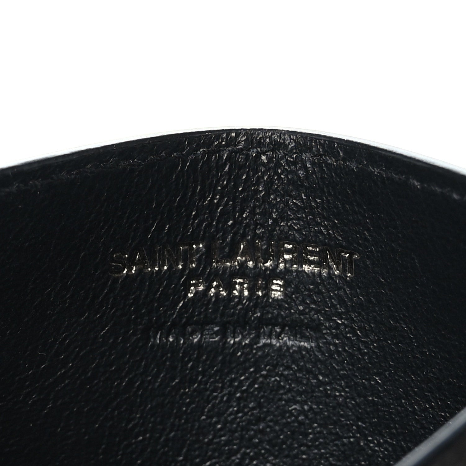 Saint Laurent Grain De Poudre Matelasse Chevron Monochrome Monogram Credit Card Case Black 6 of 8