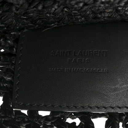Saint Laurent Raffia Calfskin Oxalis Shoulder Bag Black 6 of 10