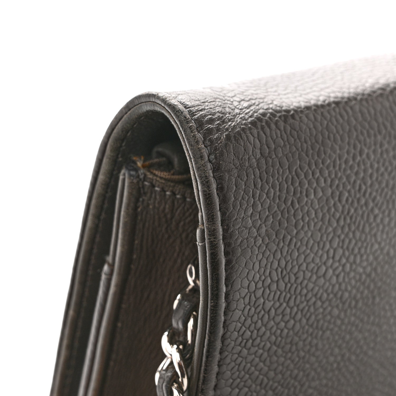 Chanel Caviar Timeless CC Wallet on Chain WOC Grey 12 of 15