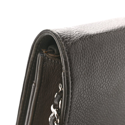 Chanel Caviar Timeless CC Wallet on Chain WOC Grey 12 of 15