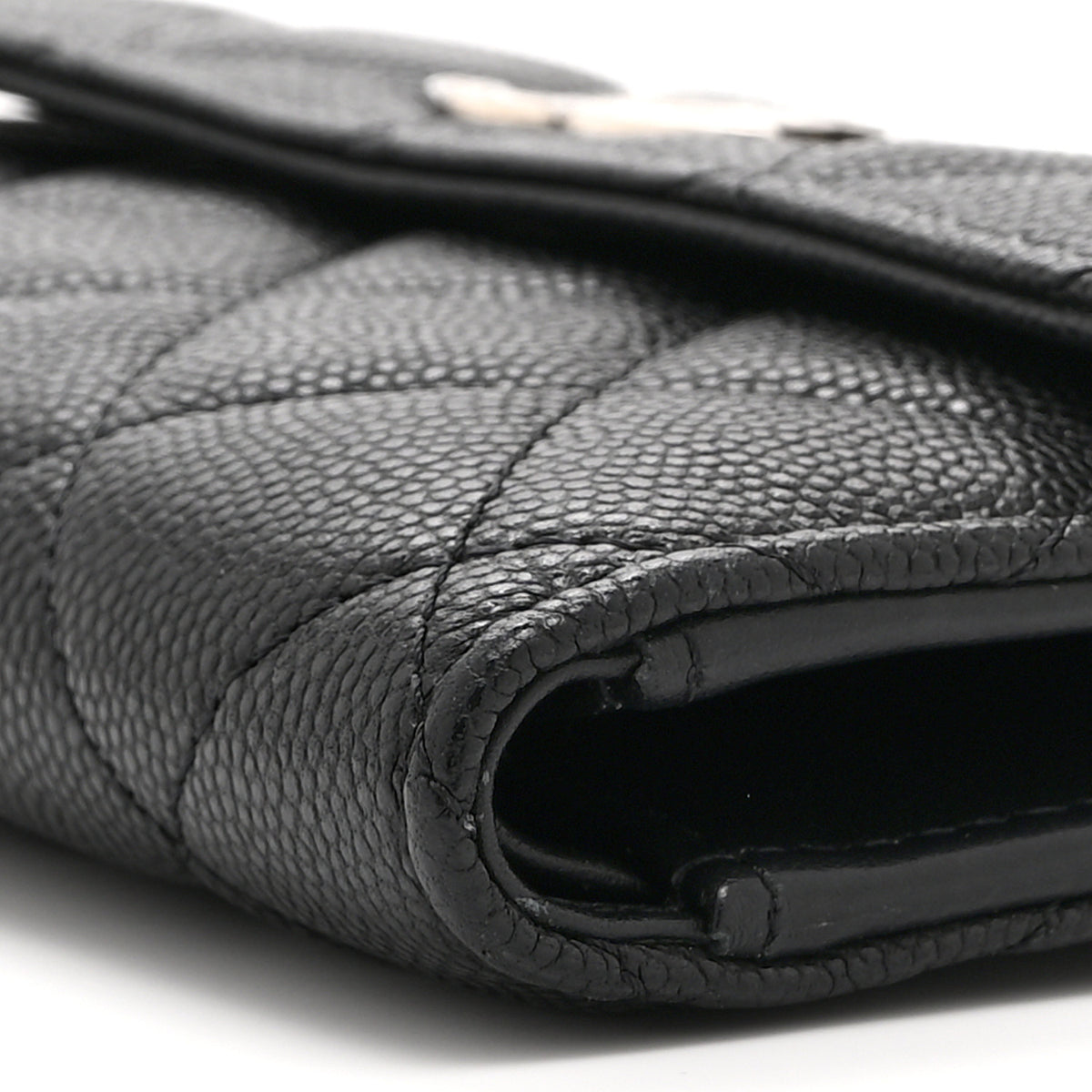Caviar Quilted Coco Chanel CC Medium Flap Wallet Black