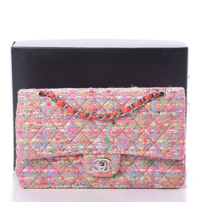 Chanel Tweed Quilted Medium Double Flap Pink 12 of 12