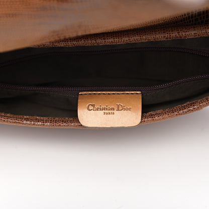 Christian Dior Lizard Saddle Bag Brown 5 of 9