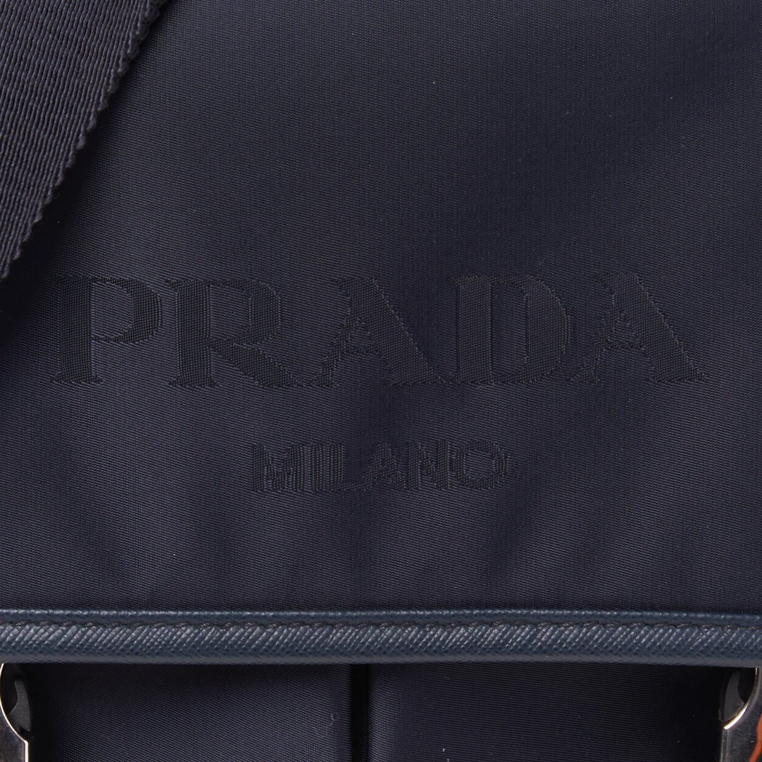 Prada Tessuto Nylon Saffiano Logo Messenger Bag Baltico 7 of 9