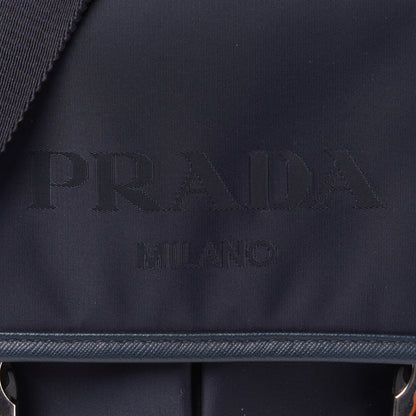 Prada Tessuto Nylon Saffiano Logo Messenger Bag Baltico 7 of 9