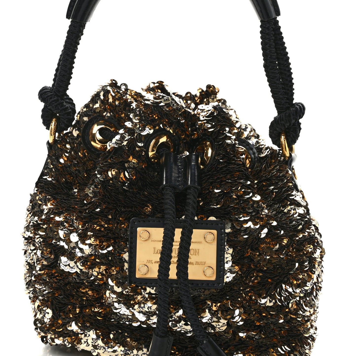 LOUIS VUITTON Sequin Mini Noe Rococo Gold