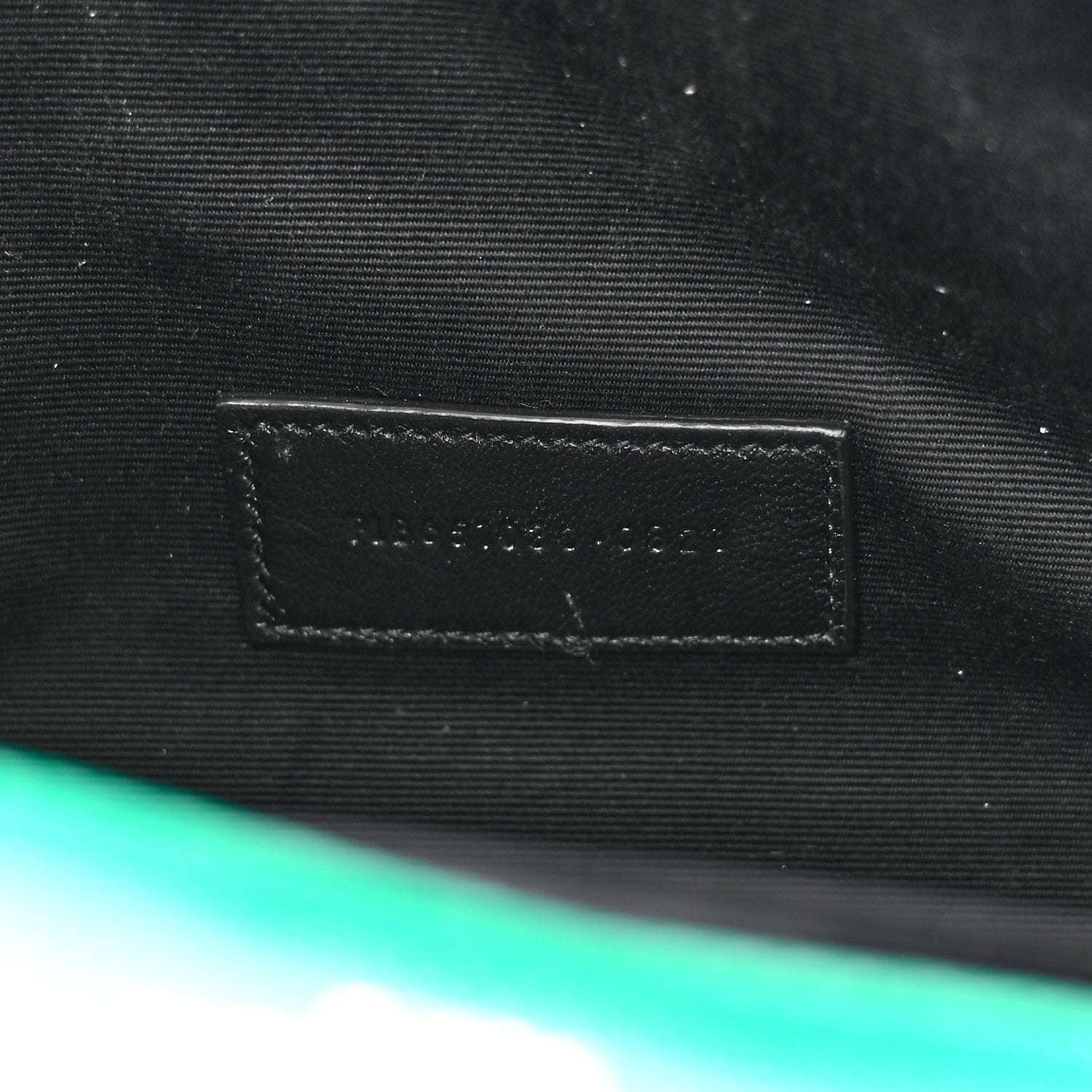 Saint Laurent SAINT LAURENT Grain De Poudre Textured Mixed Matelasse Triquilt Monogram Clutch Green Field 7 of 11