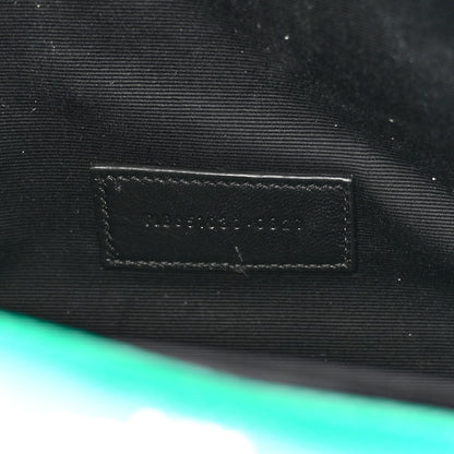 Saint Laurent SAINT LAURENT Grain De Poudre Textured Mixed Matelasse Triquilt Monogram Clutch Green Field 7 of 11