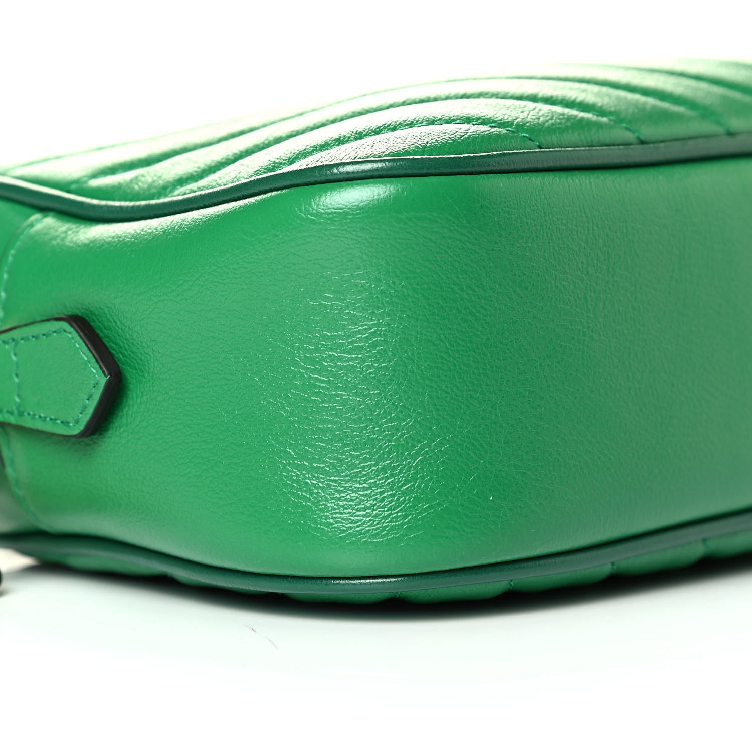 Gucci Azalea Calfskin Enamel Matelasse Diagonal Small Torchon GG Marmont Chain Shoulder Bag New Shamarock Emerald 5 of 7