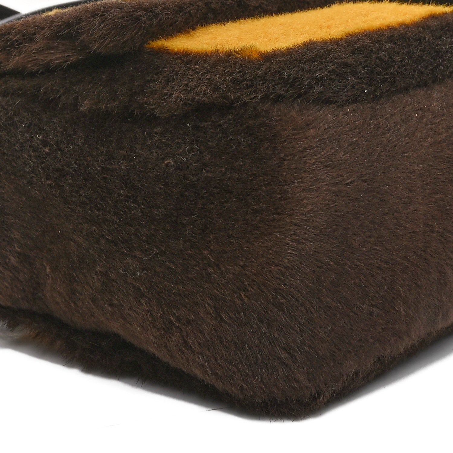 Fendi Fur Calfskin Karung Baguette Mimosa Dark Coffee 9 of 10