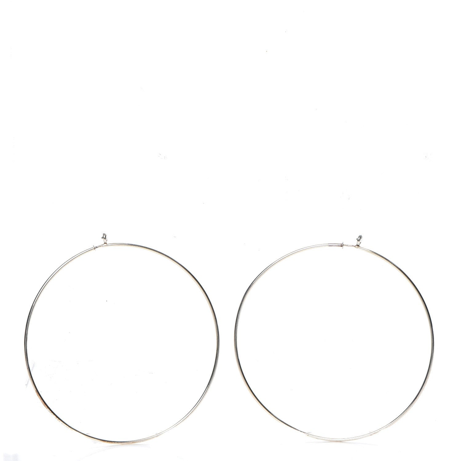 Tiffany Sterling Silver Diamond XL Elsa Peretti Hoop Earrings 3 of 7