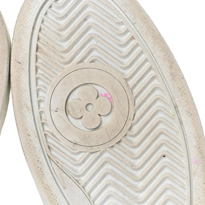 Louis Vuitton Metallic Calfskin Embossed Monogram Boombox Sneakers 38 White Silver 7 of 16
