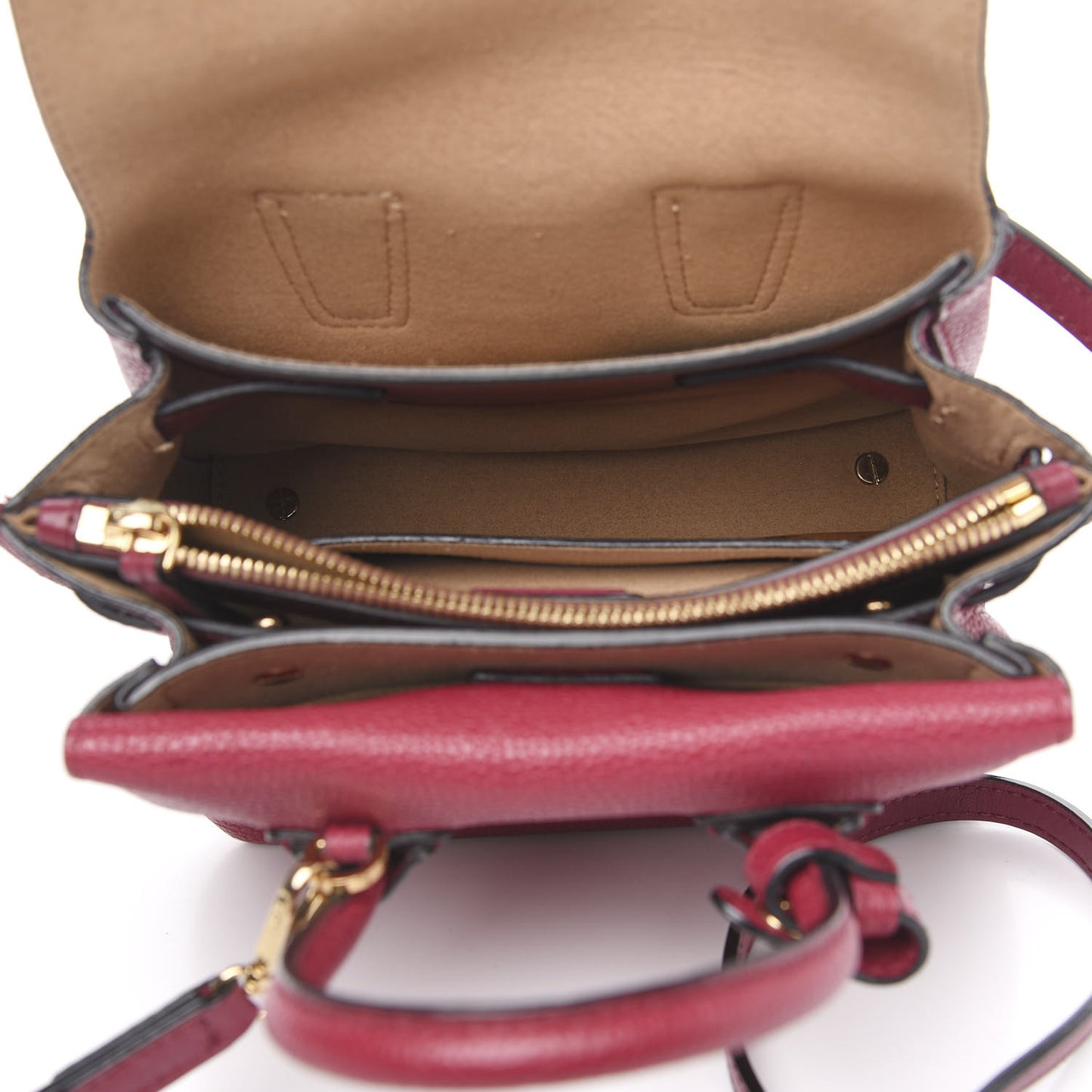 Grained Calfskin Mini Milla Tote Burgundy