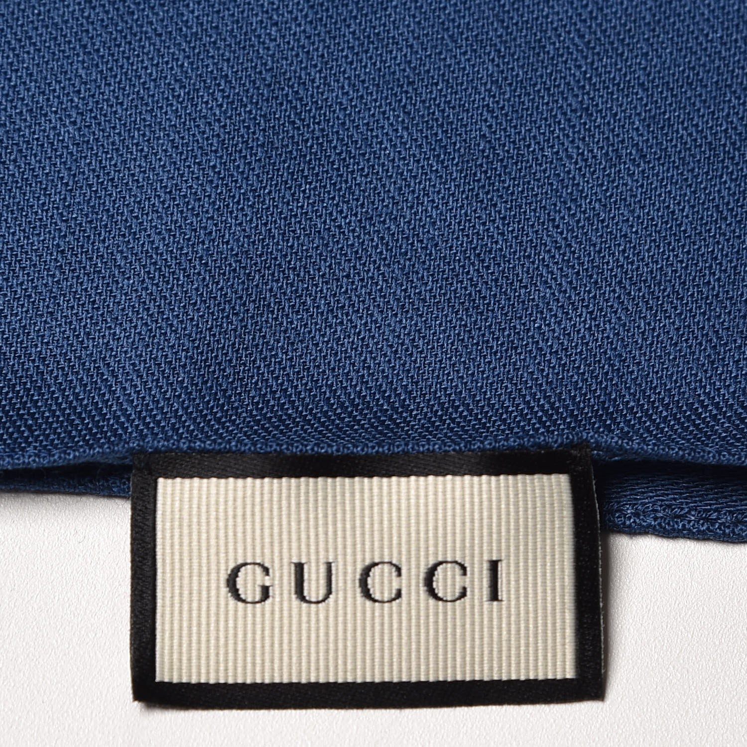 Gucci Wool Silk GG Monogram GGNat Scarf Blue 5 of 6