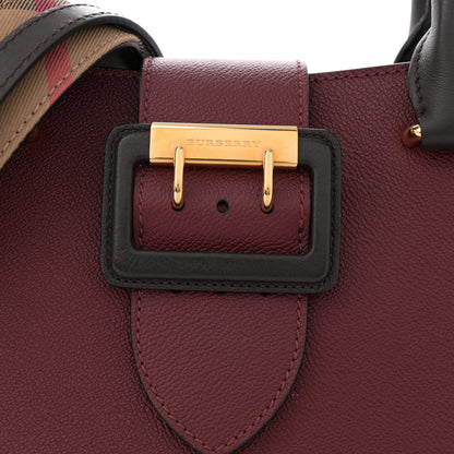 Burberry Soft Grain Calfskin Small Buckle Tote Antique Red 7 of 11